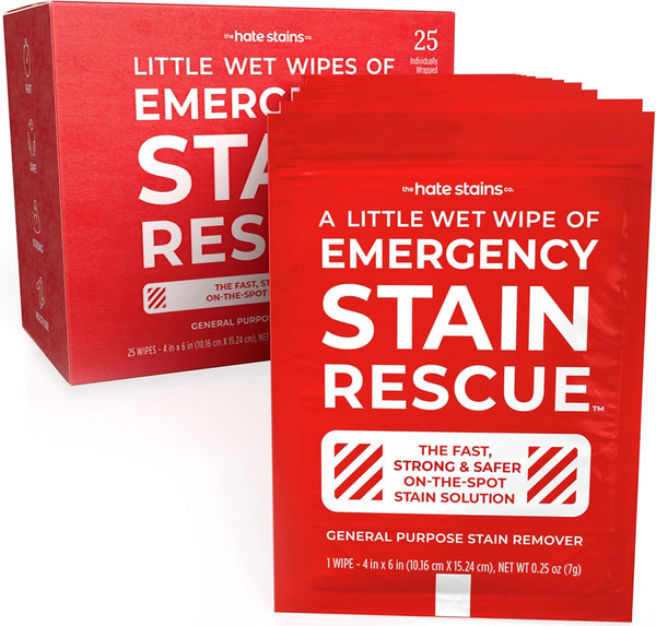 Emergency Stain Rescue Stain Remover Wipes - Road Spill On-the-Go Rescue Packets