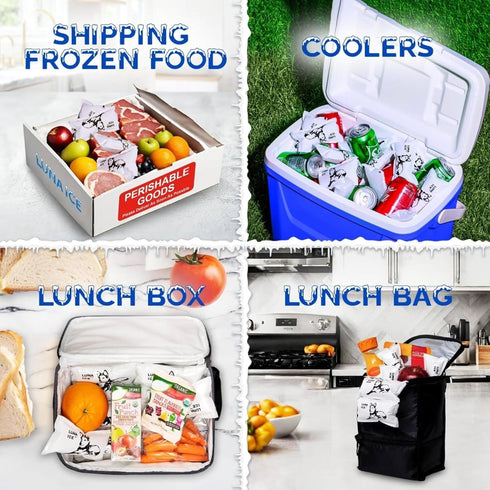 Dry Ice Packs for Shipping, Long Lasting Ice Packs, 24+ Hour Freeze Power, BPA Free, 48 Pack Bulk, 12 lb, Reusable Gel
