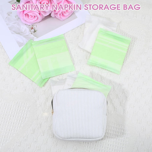Xinjoduz 1 PCS Menstrual Bags for Teen Girls, Mini Corduroy Travel Period Bag for Sanitary Napkin Storage Portable