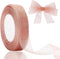 Handmade Sheer Organza Ribbon 50 Yds x 0.78" Rose Gold, joycraft Mesh Fabric Ribbon for Gift Wrapping, DIY Craft & Xmas