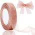 Handmade Sheer Organza Ribbon 50 Yds x 0.78" Rose Gold, joycraft Mesh Fabric Ribbon for Gift Wrapping, DIY Craft & Xmas