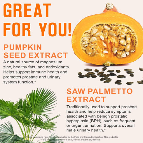 Mcukv 1000mg 300Pcs Pumpkin Seed Oil with Saw Palmetto, per Serving, Cold Pressed Pumpkin Seed Oil Capsules for Hair