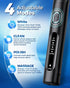 Rotating Electric Toothbrush for Adults with 8 Brush Heads, 4 Modes Deep Clean with Rechargeable Power (Black)
