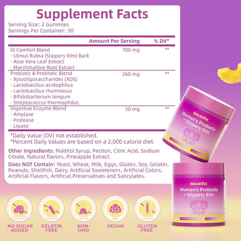 Gummies Balance,Immune Flavor,60 Gummies 1 Pack BAKAKOUL Feminine Probiotics for Women, Vaginal Probiotics
