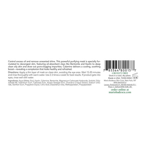 Mario Badescu Clay Face Mask Skin Care for Men and Women, Pore Minimizer Facial Mask Formulated with Nutrient-Rich Key Ingredients, Purifying and Hydrating Clay Mask for Face