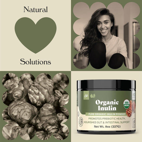 Pure Organic Inulin Powder Fiber Supplement, 8oz, Prebiotic Bulk Inulin for Digestion & Gut Health
