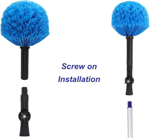 Twist-On Cobweb Duster Head, Soft Bristles Spider Web Duster Brush for Indoor & Outdoor Cleaning
