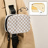 WEVIBOFU 7 Weekly Pill Organizer, Brown White Checkered Pill Case Day Travel Medicine Organizer Box for Vitamin