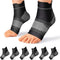 Plantar Fasciitis Sock (6 Pairs) for Men and Women, Compression Foot Sleeves with Arch Support (Black, Small)