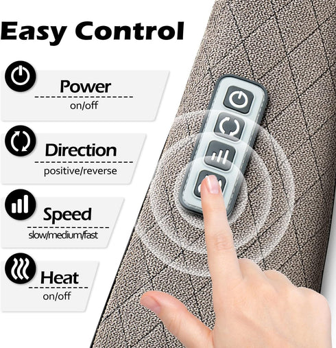 Shiatsu Electric Neck Back Massager Pillow with Heat, 3D Kneading for Pain Relief in Car, Office, Home