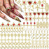 RODAKY 120PCS Gold Nail Charms, 3D Heart Crystal Rhinestone Rose Charms for Luxury Nail Decoration