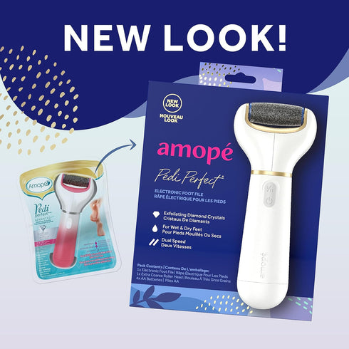Amopé Pedi Perfect Electric Callus Remover Foot File with Diamond Crystals, Pedicure Tool for Feet, 1 Count