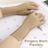 Janmercy 3 Pairs Fingerless Compression Gloves for Women Men, Outside Seams, Carpal Tunnel (Nude, Normal)