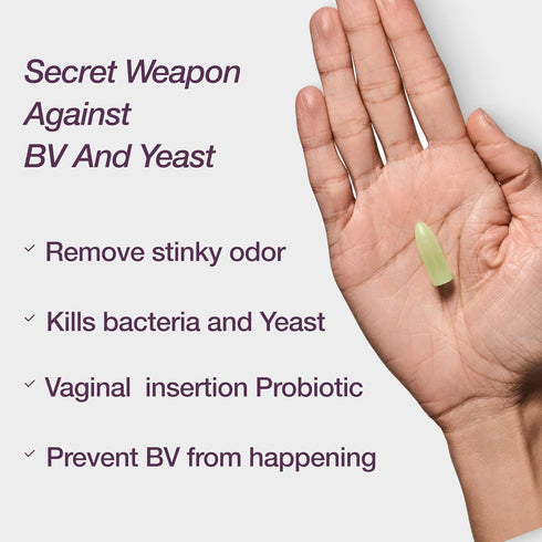 Vaginal Suppositories. BV Prevent. Vaginal Synbiotic for PH Balance and Odor Control. Probiotic and prebiotic