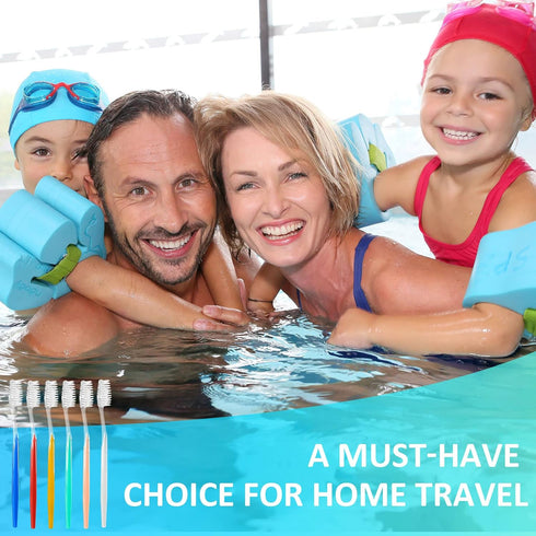 300 Pieces Disposable Toothbrushes, Individually Wrapped Medium Soft Manual Travel Toothbrush Set for Adults, 6 Colors