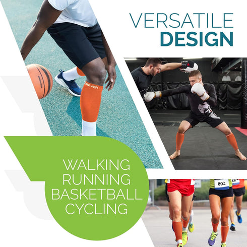 Calf Compression Sleeves - Footless Compression Socks for Runners, Shin Splints, Varicose Vein & Calf Pain Relief for