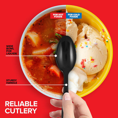 Stock Your Home 250 Count Individually Wrapped Heavyweight Plastic Spoons, Bulk Disposable Utensils