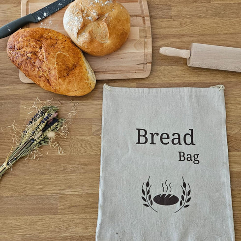 New Living 2 Pack 44x35 cm Organic Linen Cotton Bread Bags | Extra Large | Reusable Bread Storage Bags