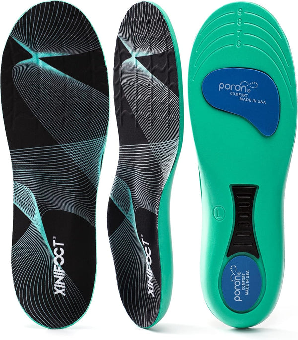 XINIFOOT Sport Insole, Shock Absorbing Cushion Shoe Insole for Men & Women, Arch Support for Plantar Fasciitis