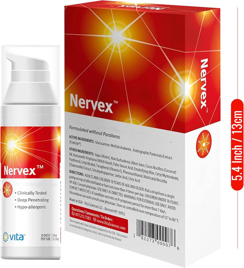 Vita Sciences Nervex Powerful Neuropathy Cream: Advanced Natural Relief for Peripheral Neuropathy, Fibromyalgia