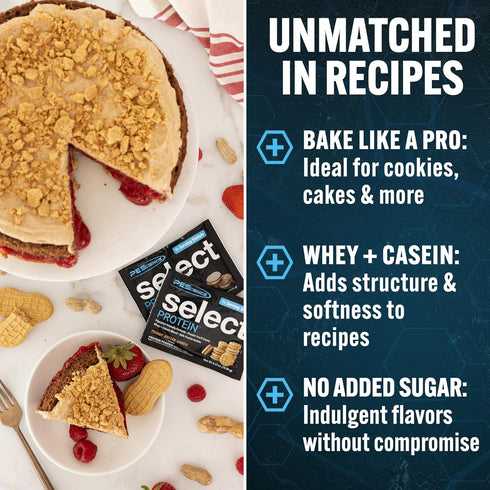 PEScience Select Protein Powder - Whey and Casein Blend, Low Calorie, Peanut Butter Cookie, 5 Servings