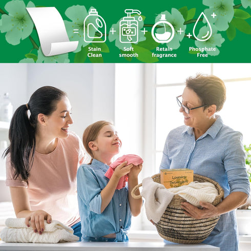 Laundry Detergent Sheets, Eco-Friendly, 200 Sheets, Fresh Linen Scent, Space Saving, Zero Waste for HE Machines