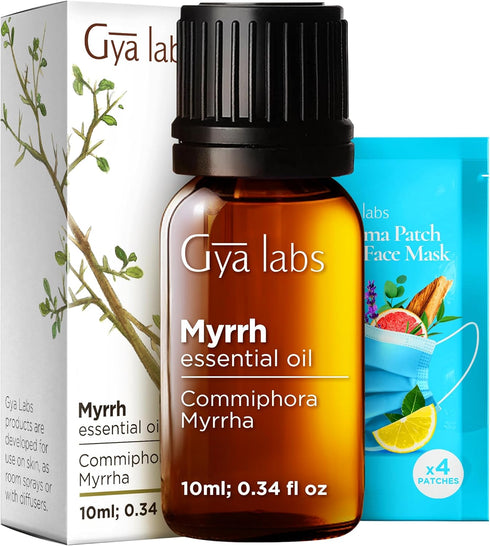 Set Set 2x10ml Myrrh Oil for Skin & Ylang Ylang Essential Oil for Skin - Aromatherapy Grade Essential Oils - - Gya Labs