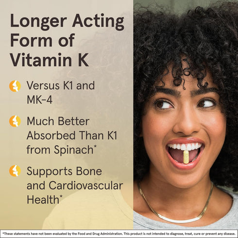 Jarrow Formulas MK-7 90 mcg, Bioactive Form of Vitamin K2, 60 Servings (Softgels), For Bone & Cardiovascular Health