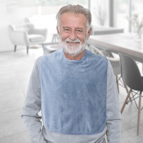 RAXIFU 4 Pack Adult Bibs for Men and Women, Adult Bibs for Elderly,Towel bibs for Special Needs Adults