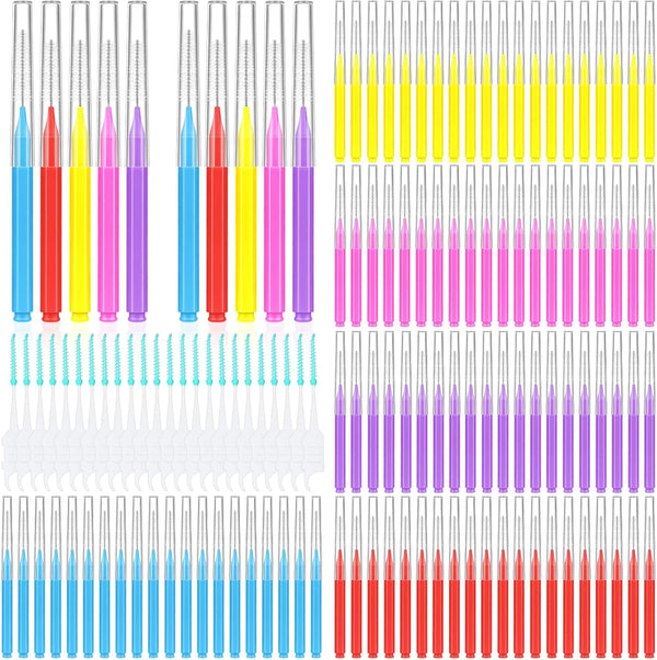 300 Pcs Interdental Brushes for Braces, 6 Size Soft and Bendable Brushes for Cleaning Teeth and Gums