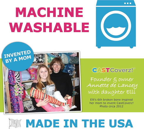 Designer Arm Cast Cover by CastCoverz! - Black - Medium Short: 11" Length X 9" Circumference