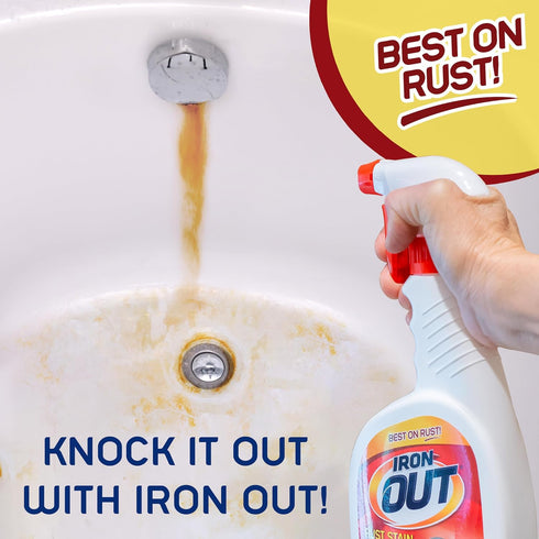 IRON OUT Rust Stain Remover Spray Gel, 24 Ounces, 3-Pack for Bathrooms, Kitchens, Laundry, and Outdoors