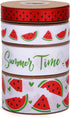 Watermelon Satin Craft Ribbon 40 Yards Red Green Black Fruit Printed for Gift Wrapping, DIY Bows, Party Decorations