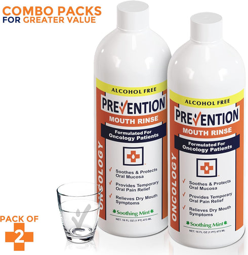 Prevention Oncology Mouth Rinse | Alcohol Free, Specially Formulated for Patients Undergoing Treatment, Value 2-Pack