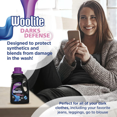 Woolite Darks Defense Liquid Laundry Detergent, 50 Fl Oz, 33 Loads, Regular & HE Washers