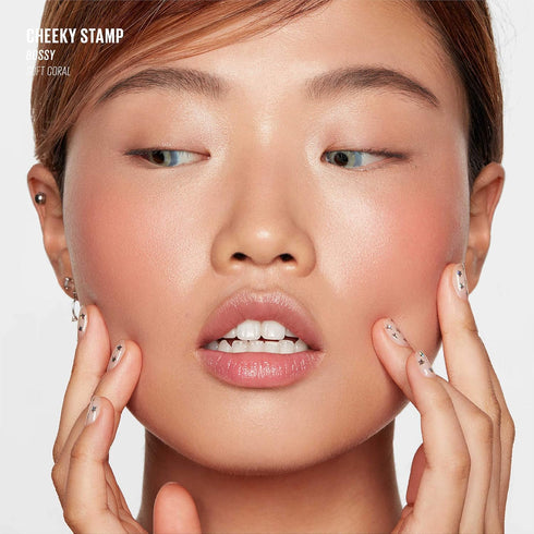Kaja Blush - Cheeky Stamp Gift, 7 Shades, Buildable & Blendable with Heart-shaped Applicator, 03 Bossy, 0.17 Oz