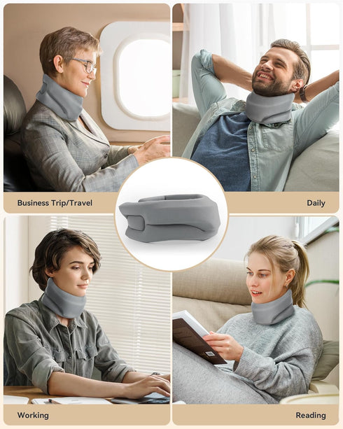 Neck Brace Cervical Collar for Sleeping, Soft Foam Wraps for Cervical Spine Pressure Relief - Grey (15.8-18.1 Inch)
