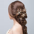PAGOW 3 PCS Starfish Hair Clips - Gold Rhinestone Pearls Crystal Hair Accessories for Women