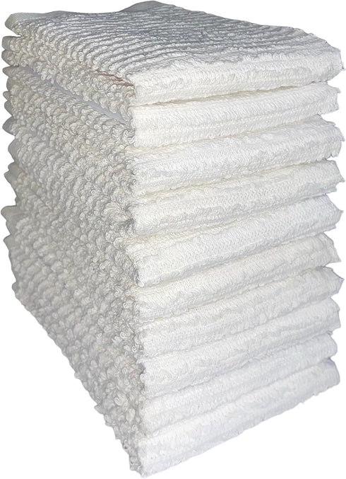 10 Pack, 100% Cotton Bar Mop Kitchen Cleaning Dish Cloth, Super Absorbent, Multi-Purpose (12x12 inch)