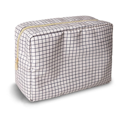 Waterproof Large Makeup Bag Pouch, Checkered Nylon Toiletry Storage Bag for Women, Big Organizer for Sport Work