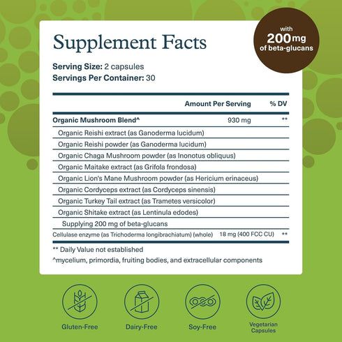 Immune Immune 60 Youtheory Mushroom Complex - Vegan Support Supplement* - Organic Mushroom Blend with Chaga, Cordyceps