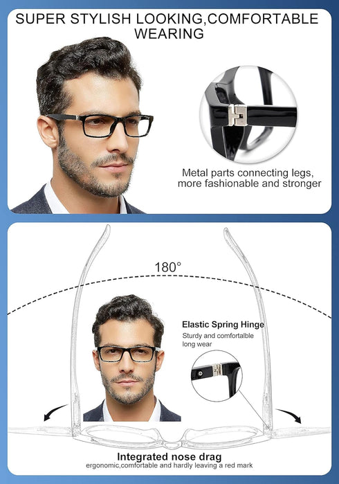 OCCI CHIARI Reading Glasses 1.5 Readers for Men, 150 Strength (1.00 to 6.0)