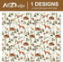 AnyDesign Woodland Wrapping Paper 28'' x 40'', Vintage Forest Animal Plant Gift Wrap Paper for Birthday Baby Shower