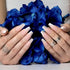 Hypnaughty 24 Pcs Modern Glittery French Luxury Coffin Press On Nails with Holographic Design