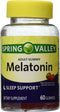 Spring Valley Adult Gummy Melatonin, 5mg, Natural Strawberry Flavor, Single Bottle with 60 Gummies