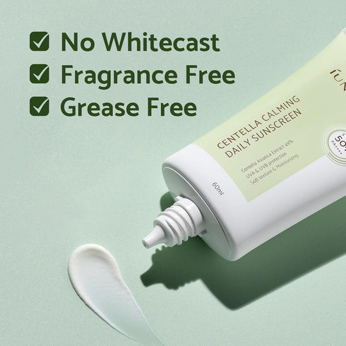 IUNIK Centella Calming Moisture Daily Sunscreen SPF 50+ PA++++, Vegan Korean Skincare for Sensitive Skin