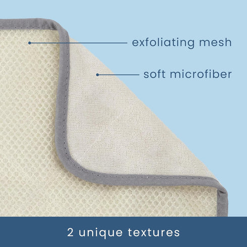 S&T INC. Exfoliating Washcloths, Dual Sided Scrub Towel for Face and Body, 9.9 Inch x 9.9 Inch, Grey, 3 Pack
