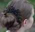 Kercisbeauty Black Crystal Hair Comb Headband Hair Vine Wedding Bridal Accessories for Women Party Prom Headpiece
