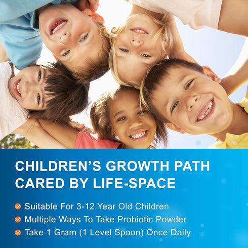 Life-Space Probiotic Powder for Children 3-12 Years, 10 Billion CFU & Multi Strain, Boost Digestive Health & Immune