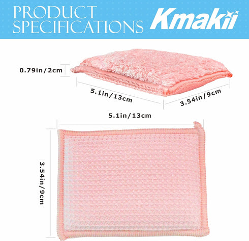 Sponges,3 Pack 6 KMAKII Bamboo Kitchen Sponges Dish Sponge Super Absorbent Natural Dish Color